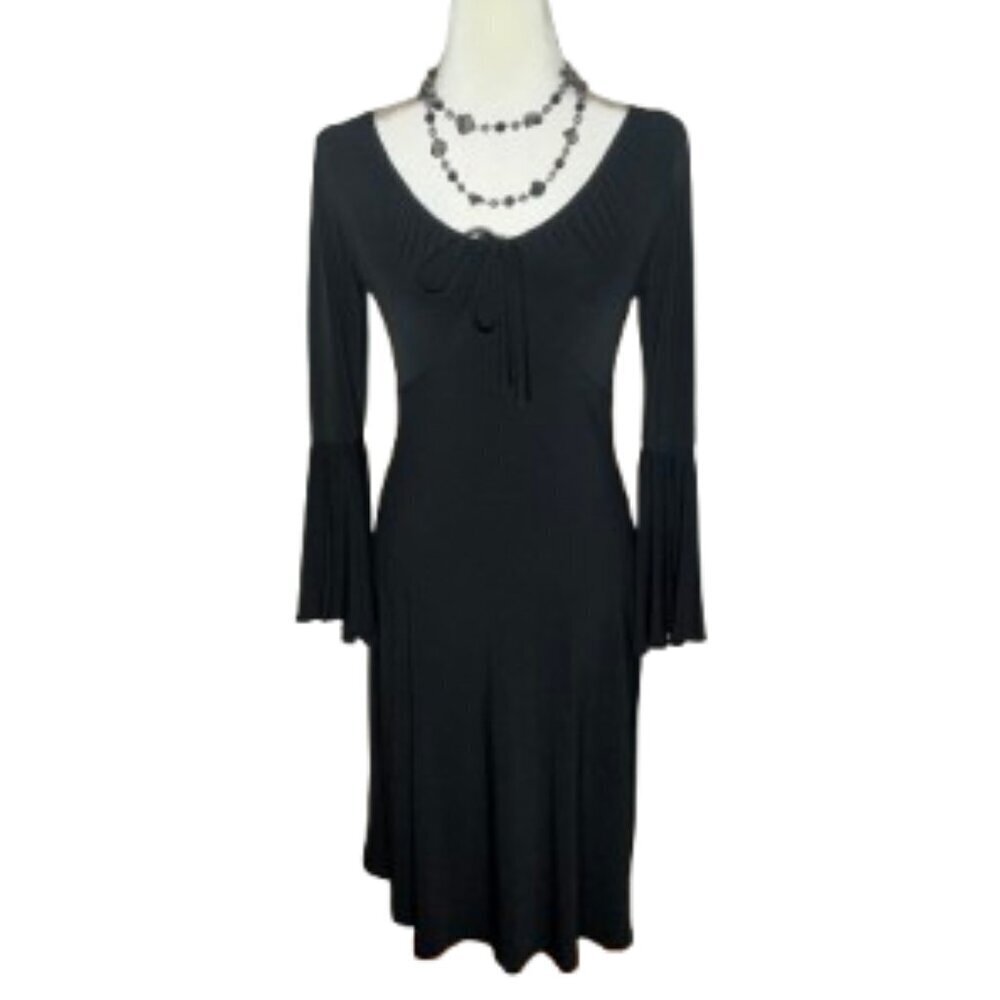 Express Stretch Women's Long Sleeve Midi Black Witchy Dress Size 7/8